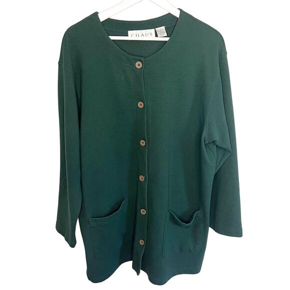 Chaus Sweaters - Chaus Women's Cardigan Sweater Long Button-up Size 1X
